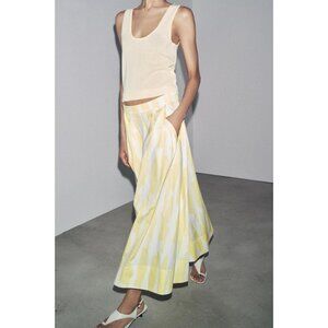 ZARA ZW COLLECTION PRINTED MIDI SKIRT